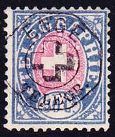 1881 50 Rp Telegraphen Marke Mit Faserpapier Mit Zentrumstempel ENGE. - Telegraafzegels