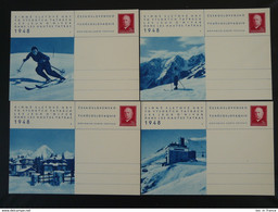Entier Postal Stationery Card (x8) Jeux D'hiver Hautes Tatras Techecoslovaquie 1948 - Winter 1948: St-Moritz