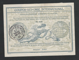 BELGIQUE - SIMPLE CERCLE SAINT GILLES (CH. DE CHARLEROY) SUR COUPON REPONSE, 1910 - Internationale Antwortscheine