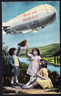 1919 Beschrieben Ungelaufene AK. Zeppelin über Kinder. Gruss Aus Wetzikon Mit Bildchen Reihe. - Wetzikon