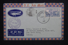 NOUVELLE ZÉLANDE - Enveloppe De Auckland Pour Les USA Par Avion  1er Vol En 1934, Affranchissement PA - L 129259 - Cartas & Documentos