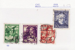 6504) Switzerland 1933 Set  Postmark Cancel - Usados