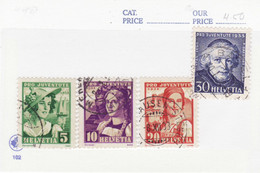 6506) Switzerland 1933 Set  Postmark Cancel - Usados