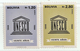BOLIVIE - PA N°263/4 ** (1968) UNESCO - Bolivia