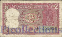 INDIA 2 RUPEES 1977/82 PICK 53e FINE+ W/PINHOLE - India