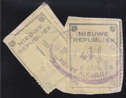 New Republic 1. Two Used Singles On Part Of Cover. RARE. SG - 6000 £ - M - Nieuwe Republiek (1886-1887)