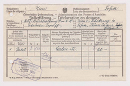 Österreich Austria 1929 Wien Vienna Airport Zollerklärung Customs Declaration Déclaration En Douane To Sofia (11279) - Briefe U. Dokumente