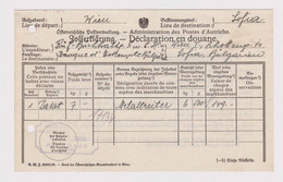 Österreich Austria 1929 Wien Vienna Airport Zollerklärung Customs Declaration Déclaration En Douane To Sofia (11274) - Briefe U. Dokumente