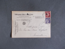 FRANCE.TIMBRES PERFORES SUR DOCUMENT.SEMEUSE ET PAIX.1938. - Cartas & Documentos