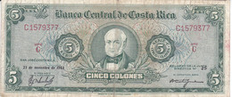 BILLETE DE COSTA RICA DE 5 COLONES AÑO 1963  (BANKNOTE) - Costa Rica