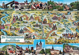 1 Map Of Germany * 1 Ansichtskarte Mit Der Landkarte - Die Nibelungenstraße Und Die Siegfriedstraße * - Maps