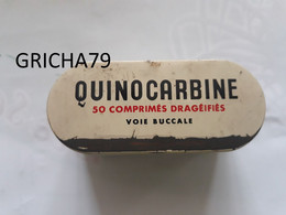 MEDECINE - BOITE METALLIQUE - QUINOCARBINE - LABORATOIRES EMILE CHARPENTIER PARIS - Attrezzature Mediche E Dentistiche