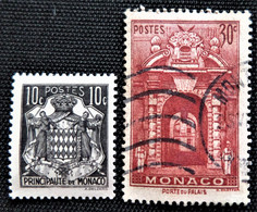 Timbre De Monaco 1940 -1946 Local Motives  Stampworld N° 220 Et 221 - Oblitérés