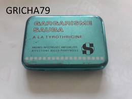 MEDECINE - BOITE METALLIQUE - GARGARISME SAUBA - LABORATOIRES SAUBA MONTREUIL - Matériel Médical & Dentaire