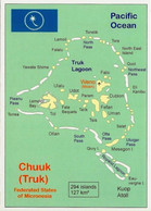 3 Map Of Chuuk Kosrae Yap - Federated States Of Micronesia * 3 AK Mit Der Landkarte Der Inselgruppen Chuuk, Kosrae, Yap - Maps