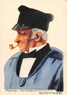 Divers  Non Classé.         14       Illustrateur Pierre Jaillet   Un Buste D'homme Fumant Sa Pipe       (voir Scan) - Other & Unclassified