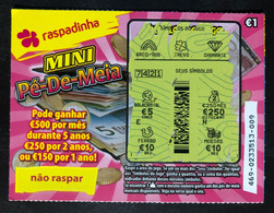 107HB, Lottery Tickets, Portugal, « Raspadinha », « MINI PÉ DE MEIA»,  #469 - Lottery Tickets