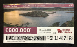 107HB, 1 X Lottery Tickets, Portugal, « Praias Fluviais », « River Beaches », « Plages Fluviales », " AZIBO ",  2022 - Lottery Tickets