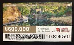 107HB, 1 X Lottery Tickets, Portugal, « Praias Fluviais », « River Beaches », « Plages Fluviales », " FOZ D'ÉGUA ", 2022 - Lottery Tickets