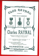 1911 - Dépliant Promotionnel Des Vins Du CLOS RAYNAL De Narbonne - Alimentos