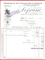 1940 - Facture De La Fabrique De Couleurs Et Vernis - Ets LEFRANC - Paris - Drogisterij & Parfum
