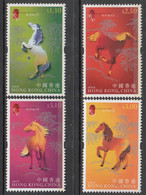 2002 Hong Kong Year Of The Horse SILVER Complete Set Of 4 MNH @ FACE VALUE - Unused Stamps
