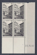 MONACO - N° 258 - Bloc De 4 COIN DATE - NEUF SANS CHARNIERE - 23/11/42 - Unused Stamps