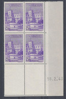 MONACO - N° 259 - Bloc De 4 COIN DATE - NEUF SANS CHARNIERE - 16/2/43 - Unused Stamps