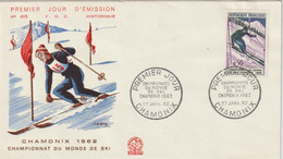 France - FDC - Championnats Du Monde De Ski, à Chamonix - N° 1327 - 1960-1969