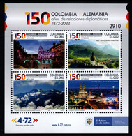 17-KOLUMBIEN - 2022 – MNH- COLOMBIA-GERMANY 150 YEARS DIPLOMATIC RELATIONS- CHURCH, MOUNTAINS - Colombia