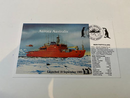 (2 G 14) Australian Antarctic Territory - AAT Maxicard -  Aurra Australis Ship - 1990 - Maxicard - Maximum Cards