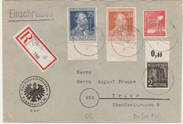 Perfin - Perforé POL Sur Lettre Recommandée De Frankfurt Pour Trier - 1948 - Briefe U. Dokumente