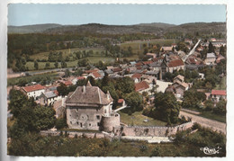 PONTARION DANS LA CREUSE VUE PANORAMIQUE AERIENNE   LE CHATEAU  CARTE  CIRCULEE - Pontarion