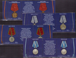 RUSSIA 2019,State Military Awards Of Russia, Medals Strips With Labels,#2467-70,VF MNH** - Unused Stamps