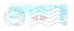 TIMBRE FRANCE VIGNETTE AFFRANCHISSEMENT  OISEAUX DE JUBERT  CACHET PORTES LES VALENCE ENVELOPPE 22X11 - 1990 « Oiseaux De Jubert »