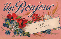 Souvenir De... Un Bonjour De Valence, Bouquet De Fleurs - Carte M.G. Nanterre De 1918 - Souvenir De...