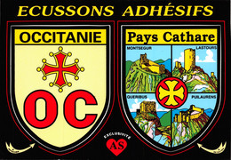 Région OCCITANIE Pays Cathares  -  Cpm Autocollant Adhésif Blason écusson -  ♥♥♥ - Otros & Sin Clasificación