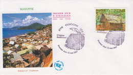 Enveloppe  FDC  1er  Jour    MAYOTTE   L' Habitat   Traditionnel    COCONI     2007 - Autres & Non Classés