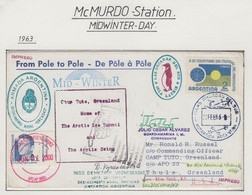 Argentina  1963 Cover From Pole To Pole / Midwinter Ca Islas Orcadas 21 FEB 163(MM198A) - Research Stations