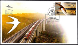 ISRAEL 2022 - Animals In Domestic Areas, The Common Swift - Philatelic Bureau ATM # 001 Label - FDC - Swallows