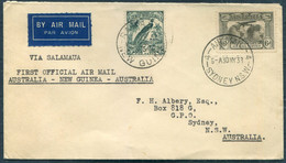 1938 (May 30th) Australia - New Guinea - Australia First Flight Cover. Sydney Rabaul Via Salamua Air Mail - Erst- U. Sonderflugbriefe