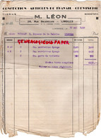 87- LIMOGES- FACTURE M. LEON -CONFECTION CHEMISERIE BONNETERIE - 28 RUE DELESCLUZE-1950 - Textile & Clothing