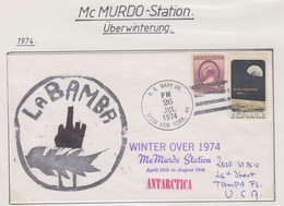 USA McMurdo 1974 Cover Winter Over  Ca US Navy 26 JUL 1974 (MM201) - Research Stations