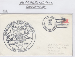 USA McMurdo 1979 Cover Winter Over  Deep Freeze Ca McMurdo JAN 30 1979  (MM201B) - Research Stations