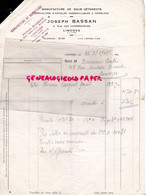 87- LIMOGES- FACTURE VICTOR JOSEPH BASSAN-MANUFACTURE SOUS VETEMENTS-INTERLOCK-BONNETERIE-9 RUE COOPERATEURS-1945 - Textile & Vestimentaire
