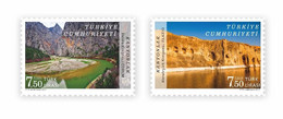 AC - TURKEY STAMP - CANYONS INCESU CANYON - CORUM & KARALEYLEK CANYON - ELAZIG MNH 18 AUGUST 2022 - Unused Stamps