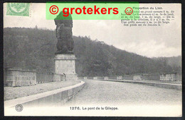 GILEPPE Le Pont Et Le Lion 1912 Enkelcirkelstempel DOLHAIN-LIMBOURG Zonder Jaartal - Gileppe (Barrage)