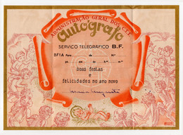 CTT Servico Telegrafico BF Autografo Telegrama De Boas Festas * Portugal Christmas Greetings Telegram Noel - Lettere