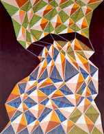 Composizione Geometrica Astratta, Olio Su Carta - Art Contemporain