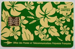 French Polynesia 60 Units " Motif Pareo , S. Millecamps 1993 ( Green ) - Polynésie Française